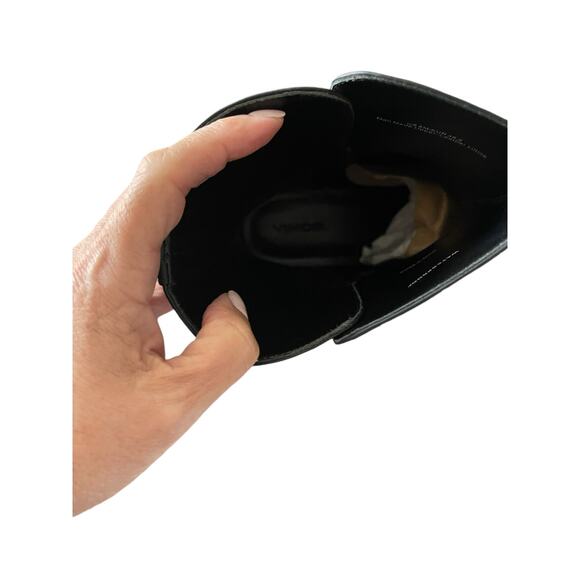 Vince Kaelyn Leather Ankle Boots Waterproof Pull On Buckle Strap Black Size 8M - Picture 16 of 16